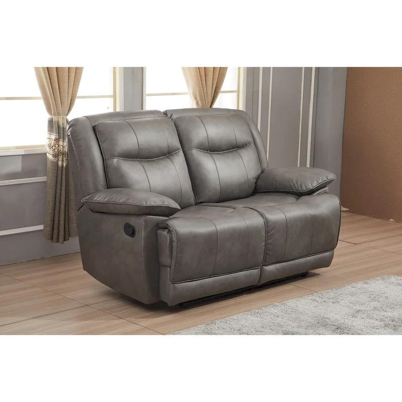 Betsy Furniture Bonded Leather Manual Rclining 2-seat Loveseat 8006