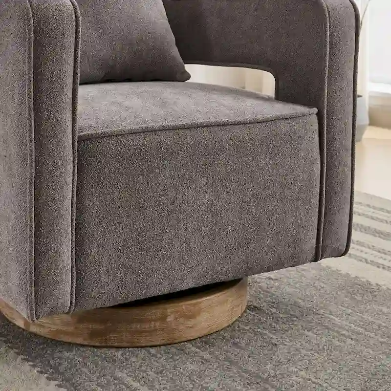 29.1W Swivel Accent Open Back Chair With Weathered Base
