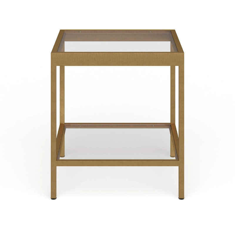 Alexis Modern Metal and Glass Square Side Table