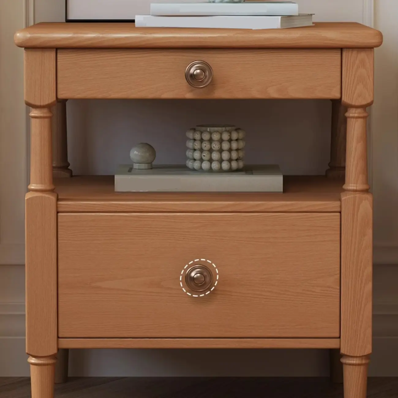 Classic Rectangular 3 Layers Wood Black Nightstand