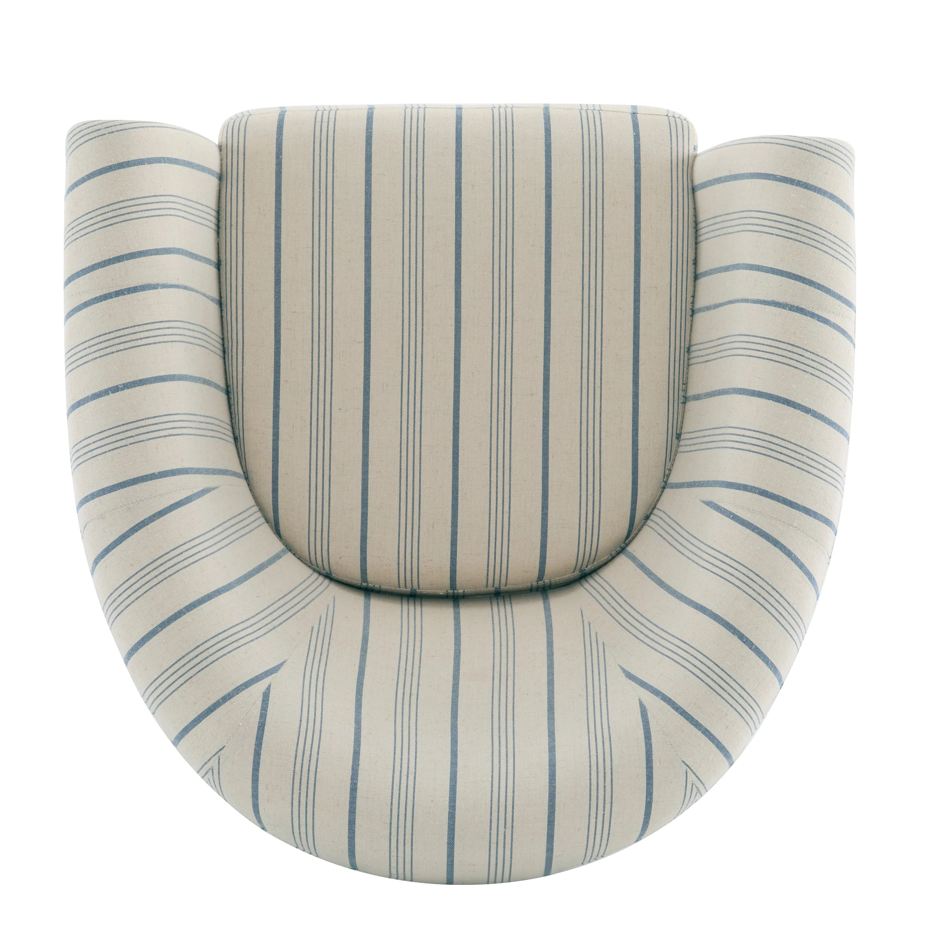 Striped Barrel Club Chair ¨C Channel-Stitched Upholstery with Solid Wood Legs
