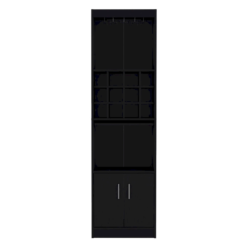 71Tall Bar Cabinet 5-Tier Modern Bar Cabinet with Glass Holder Stemware Rack,Wine Cabinet,12 Bottle Cubbies,5 Shelves