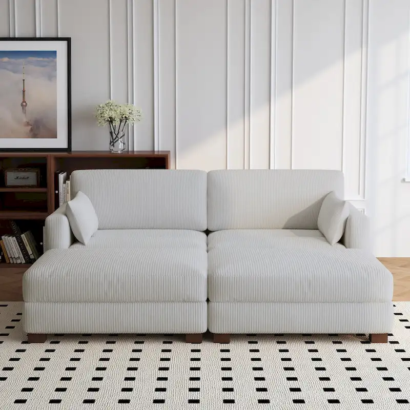 88 Convertible Larger Couch Modular Sectional Sofa Set