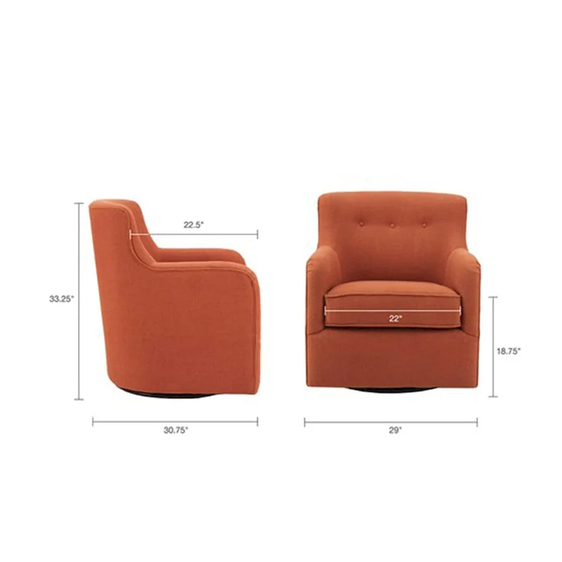 360-Degree Swivel Accent Chair with Tufted Back
