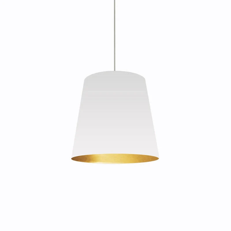 Dainolite 1-light Oversized Drum Pendant with White on Gold Shade in Medium - White/Gold