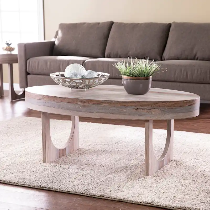SEI Furniture Chadwick Contemporary Brown Faux Stone Coffee Table