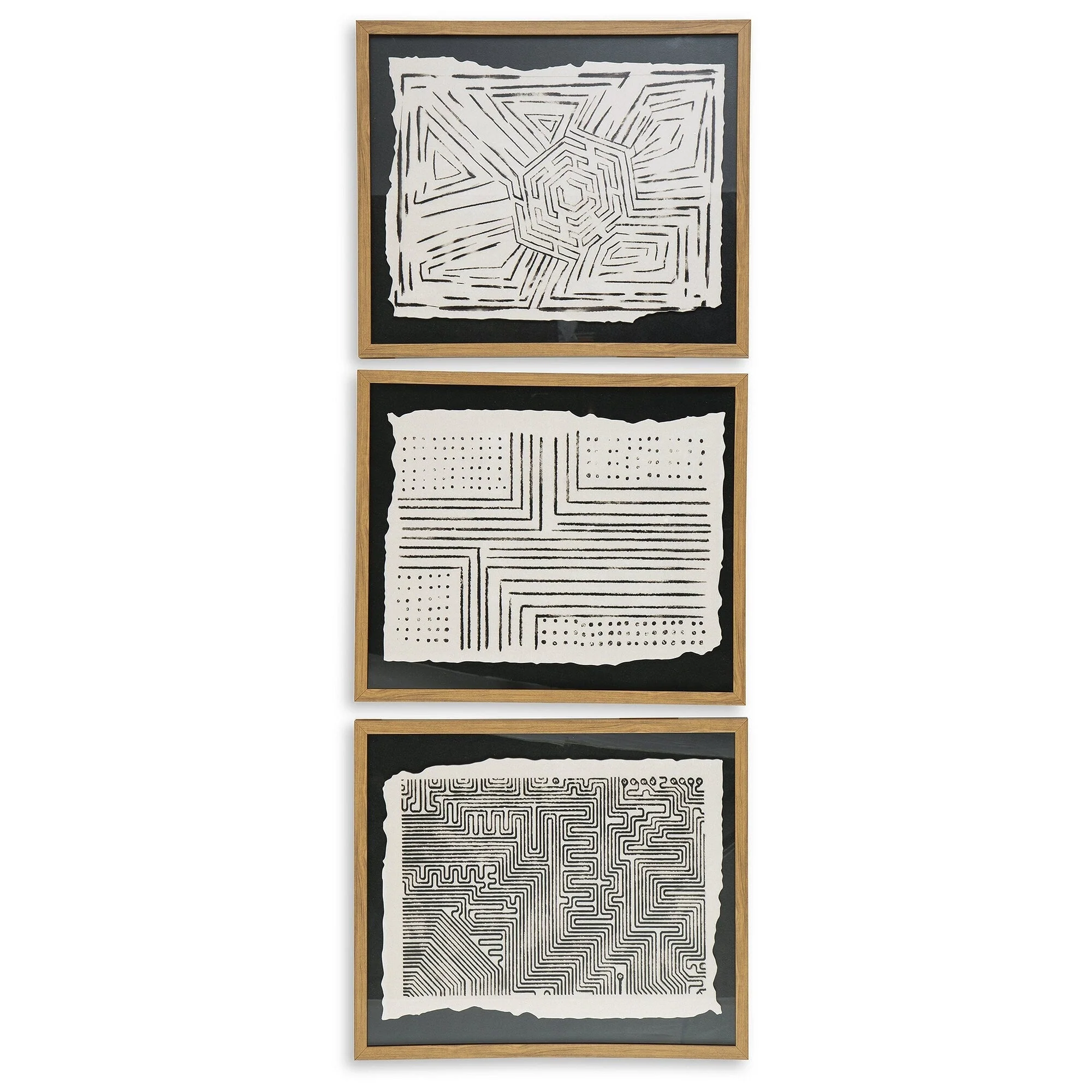 Wonderstow Black/Beige Wall Art, Set of 3