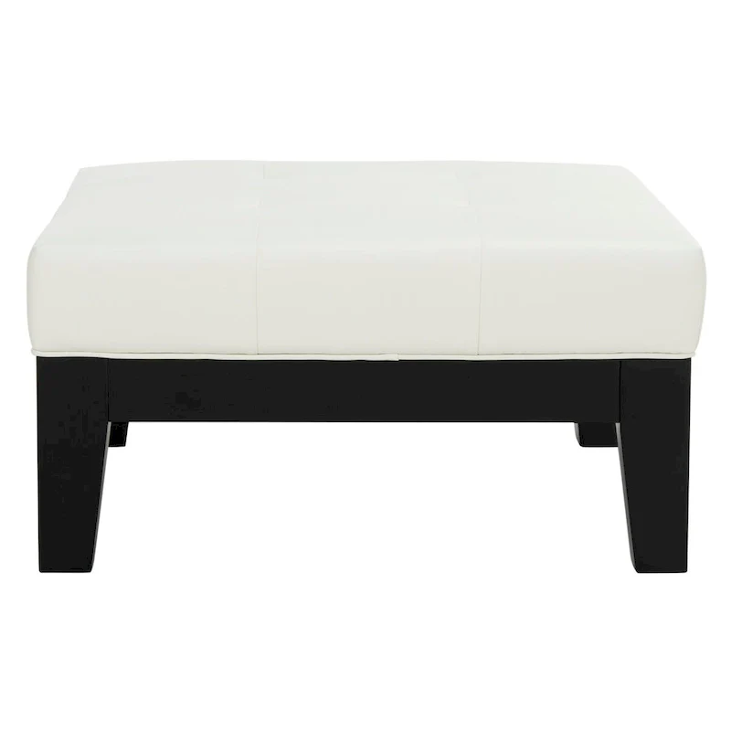 SAFAVIEH Perri Square White Leather Ottoman