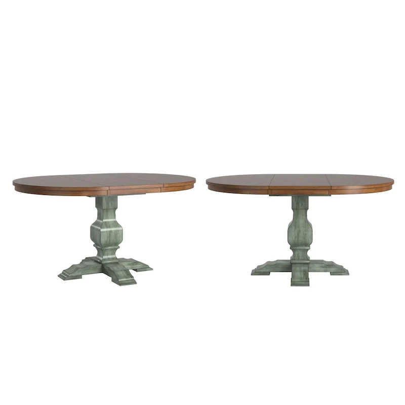 Ronda Two-Tone Oval Solid Wood Top Extending Dining Table