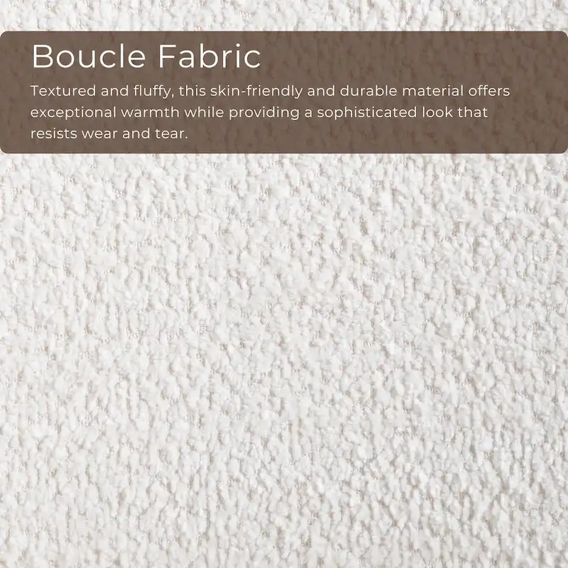 Mid-Century Modern Boucle Wingback Walnut Accent Chair