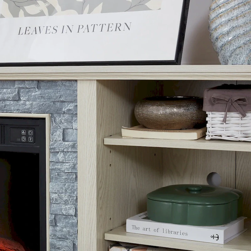 Mantel Electric Fireplace TV Stand with Fireplace Insert