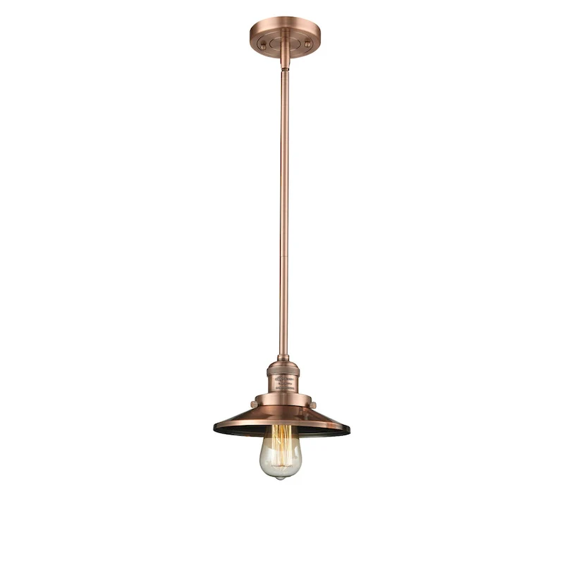 Innovations Lighting Franklin Restoration Railroad - 1 Light 8  Stem Hung Mini Pendant