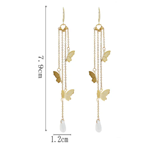 Luninana Clip-on Earrings - Golden Butterflies YBY005