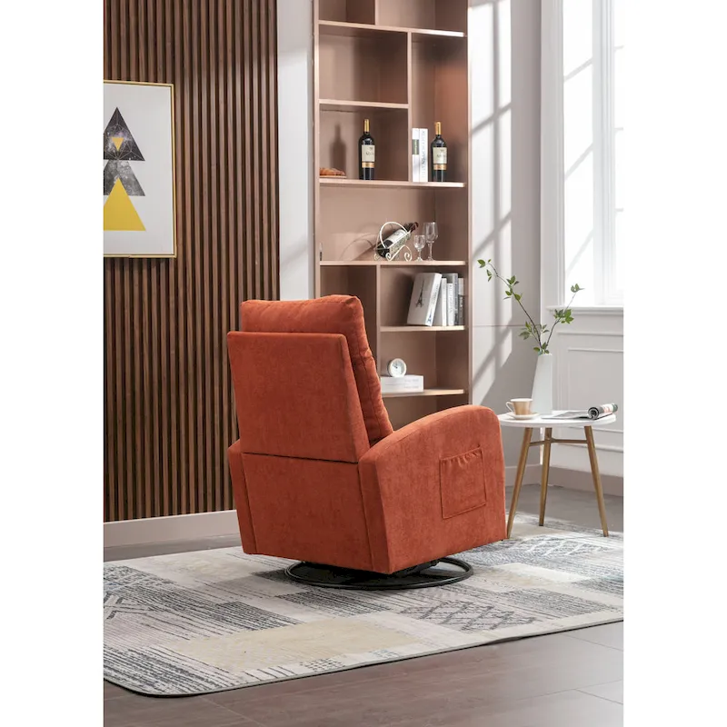 Upholstered Swivel Glider Rocking Chair