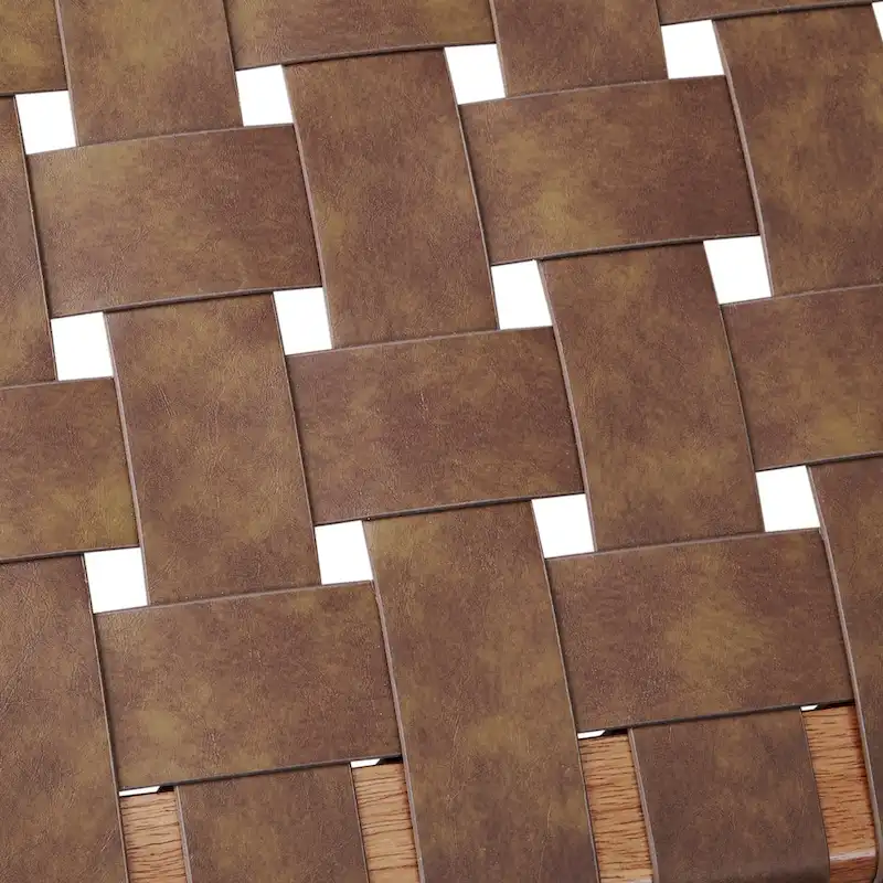 INK+IVY Oslo Faux Leather Woven Dining Chairs Set of 2