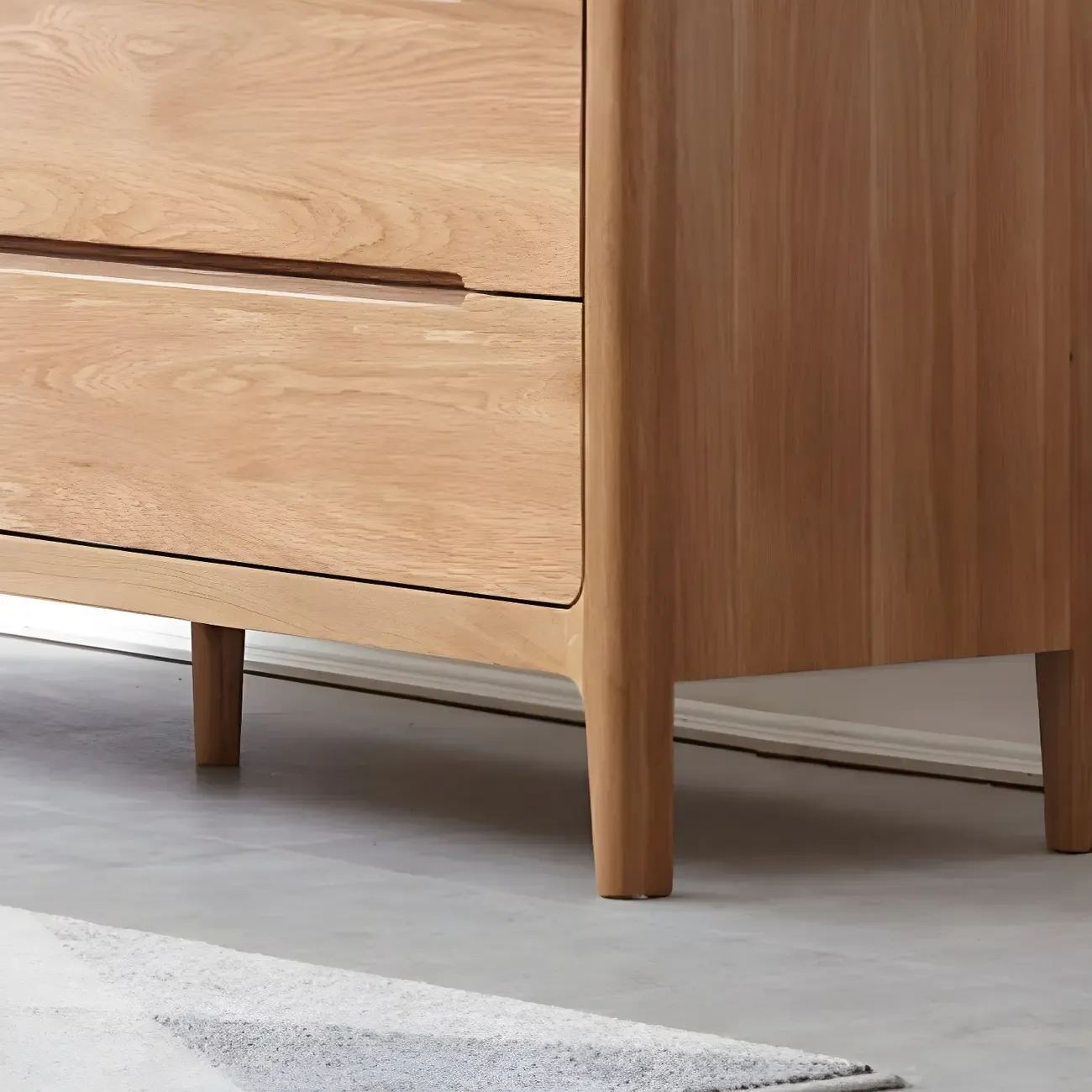 Traditional Natural Solid Wooden Double Dressers with Drawers