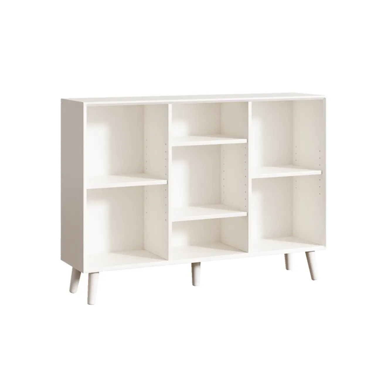 Modern Black Rubberwood Open Rectangle Bookcase