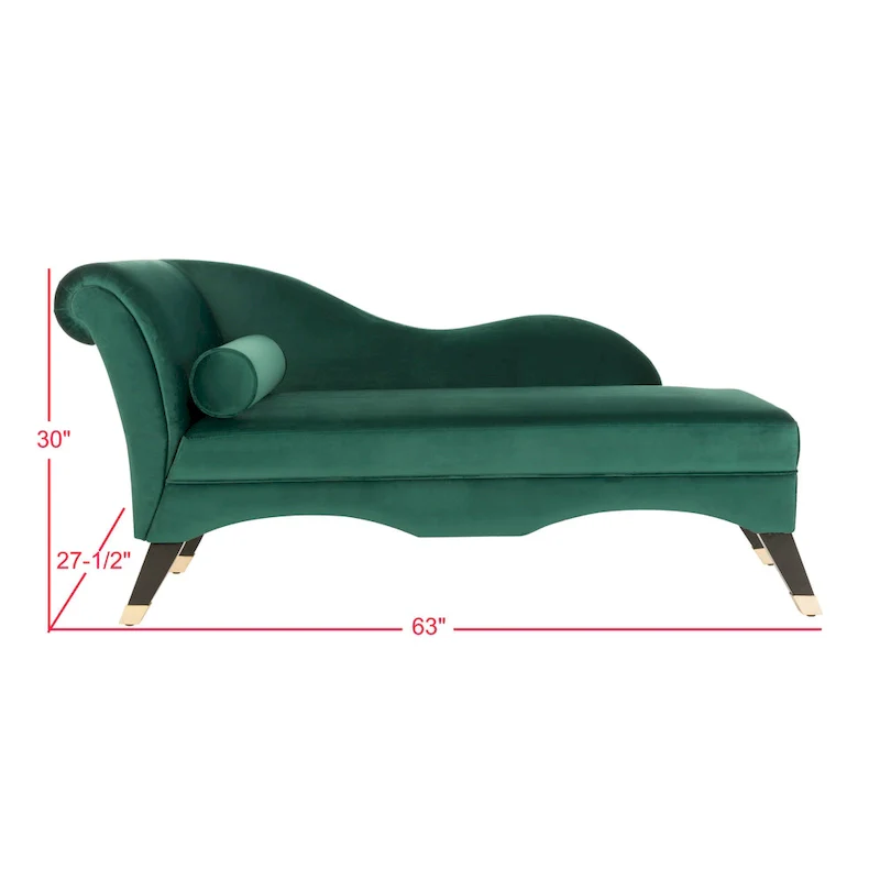 Mid-Century Modern Chaise with Pillow - 63Wx28Dx30H