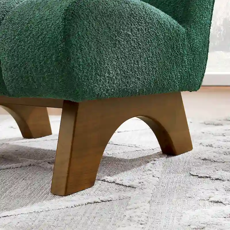 Art Leon Modern Wood and Fabric Accent Sofa Chair