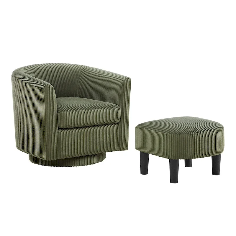 360° Swivel Accent Chair with Ottoman