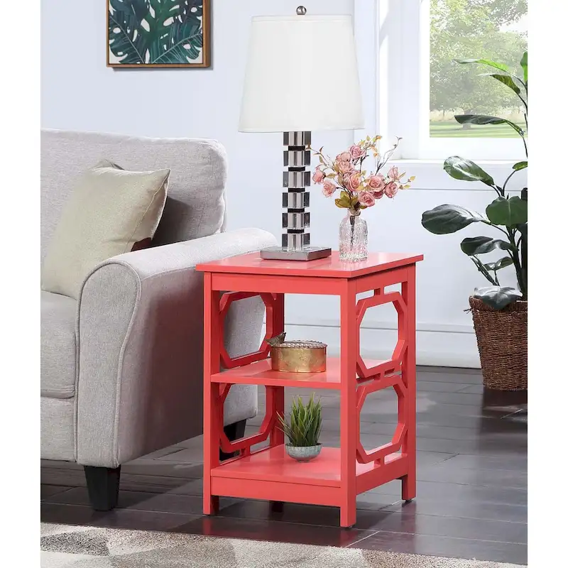 Omega End Table with Shelves