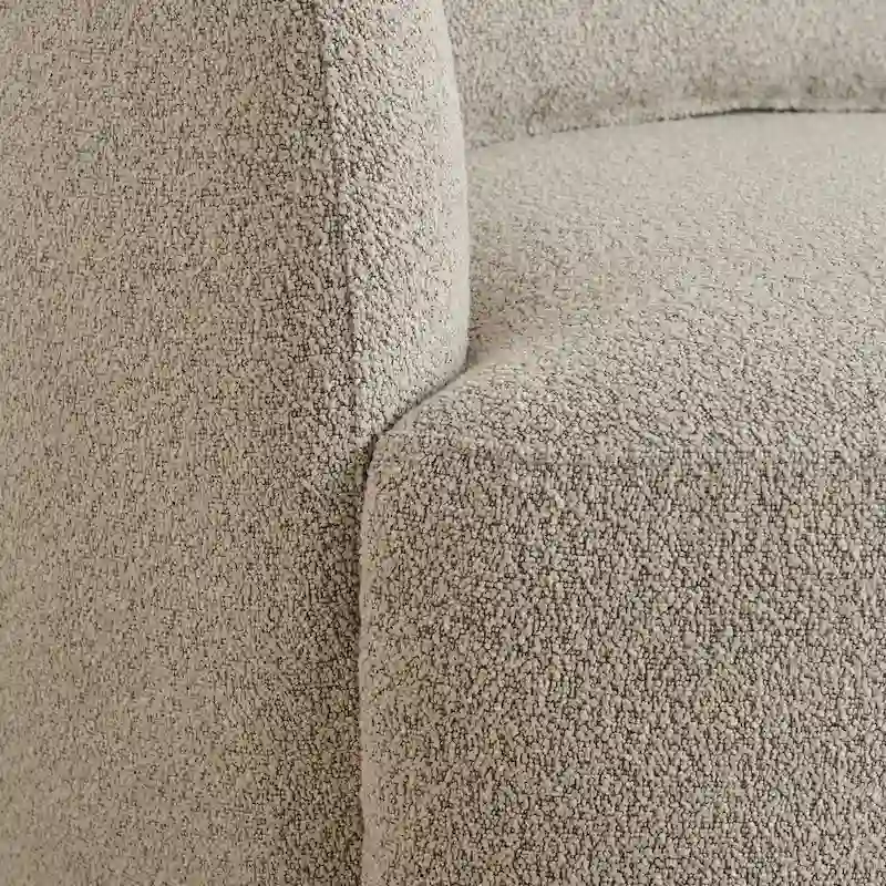 KINWELL 34 Poly Blend Boucle Fabric Upholstered Swivel Armchair