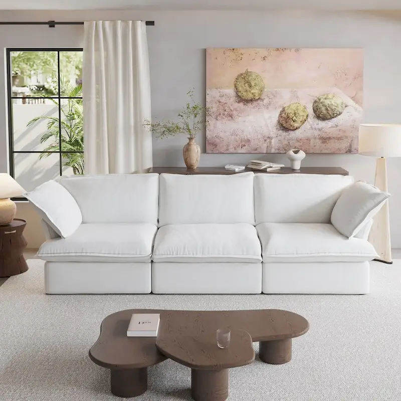 Modern Comfy Cloud Sofa Couch, Minimalist Down-Filled Sectional Sofas Couches, Cushion Covers Removable