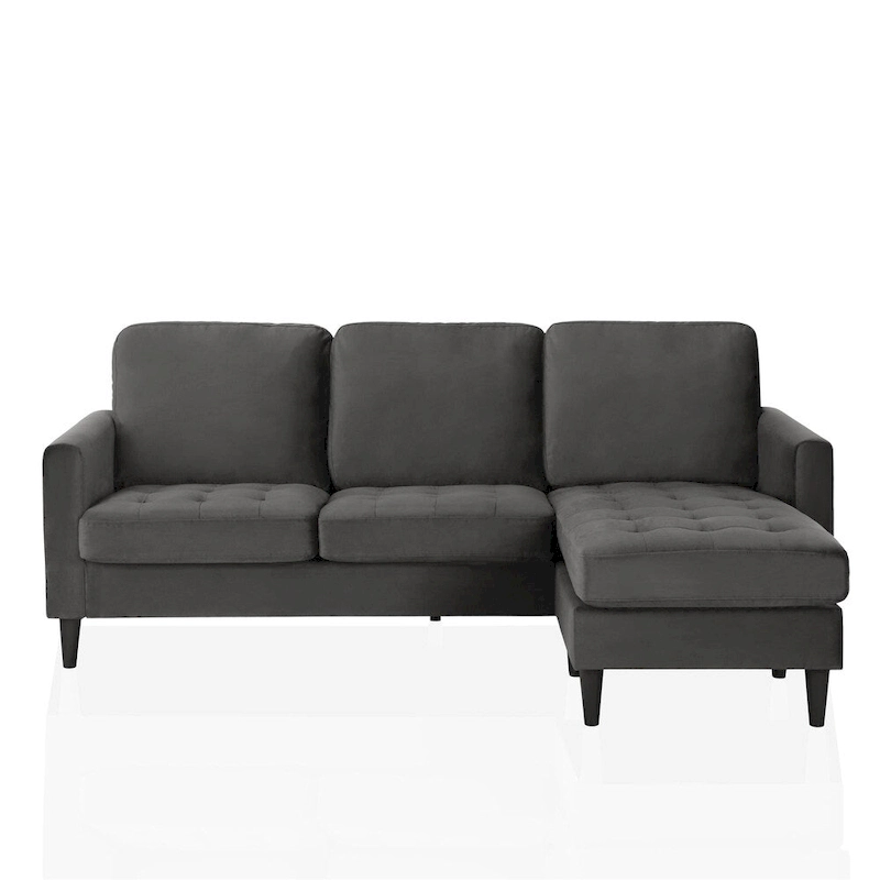 CosmoLiving by Cosmopolitan Strummer Velvet Reversible Sectional Sofa