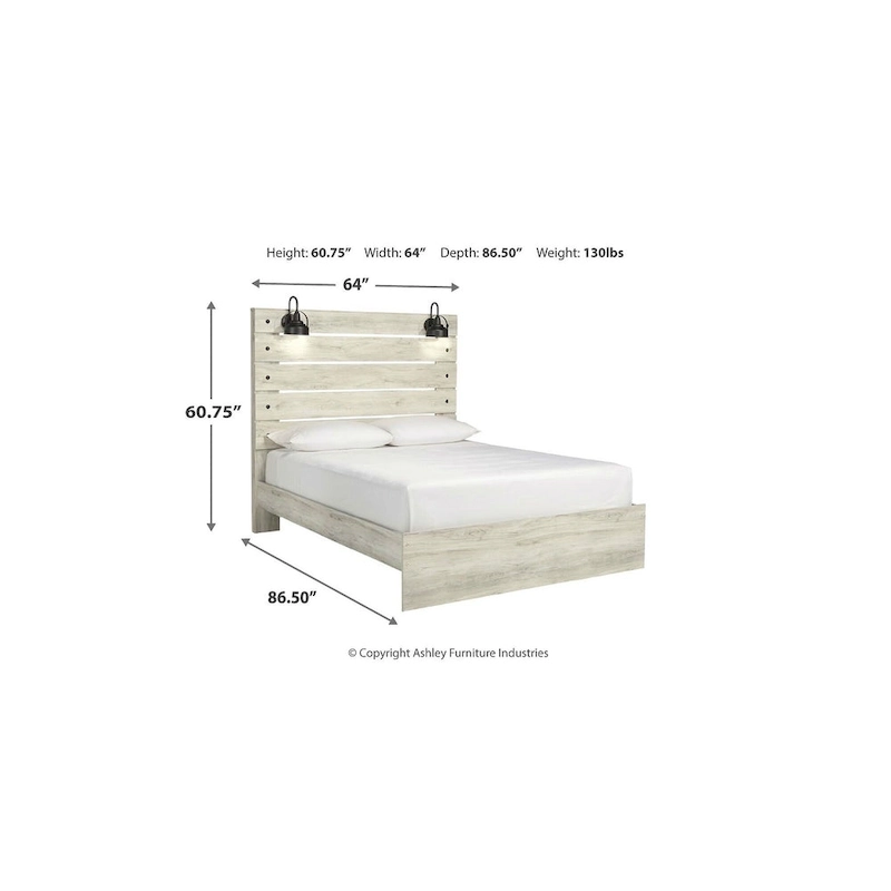 Cambeck Whitewash Panel Bed