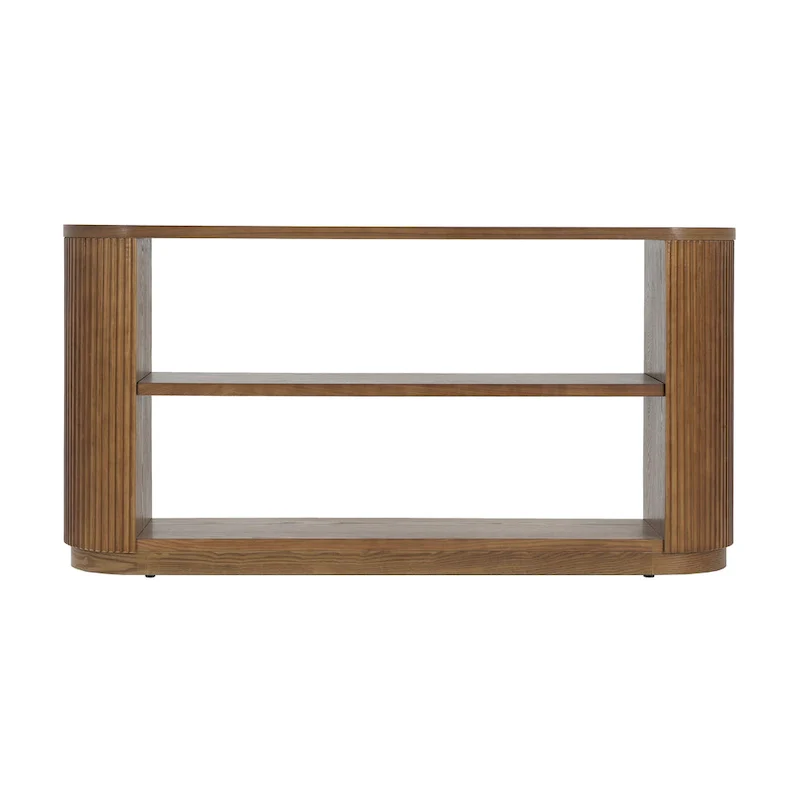 Modern Entryway Console Table - Slim Sofa Table with Open Shelf & Elegant Wood Grain, Multi-Functional Hallway Table