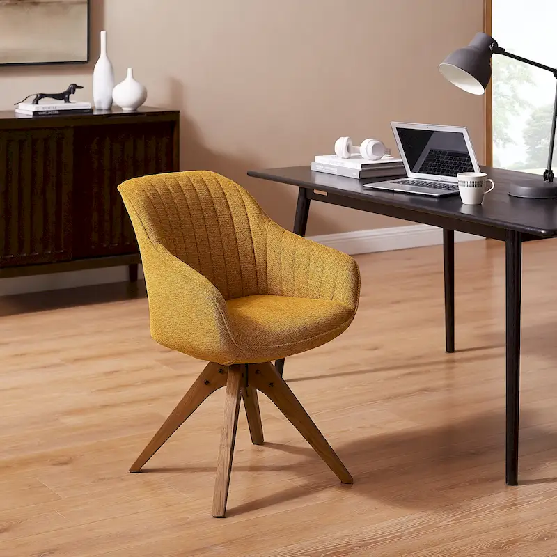 Art Leon Modern Wood Swivel Chair with Oak Legs