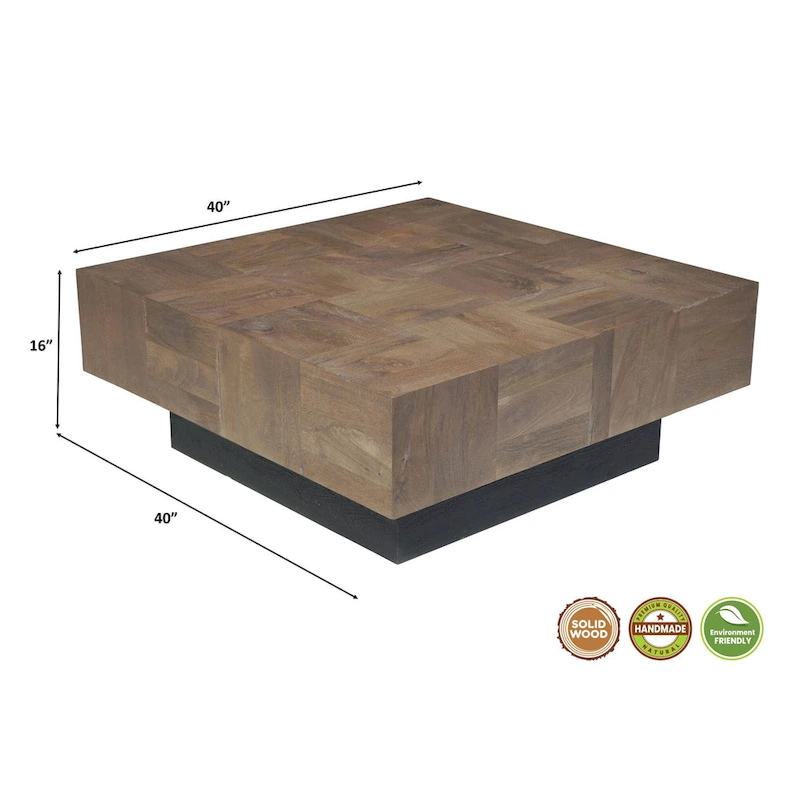 Caden 2-piece Solid Wood Living Room Table Set