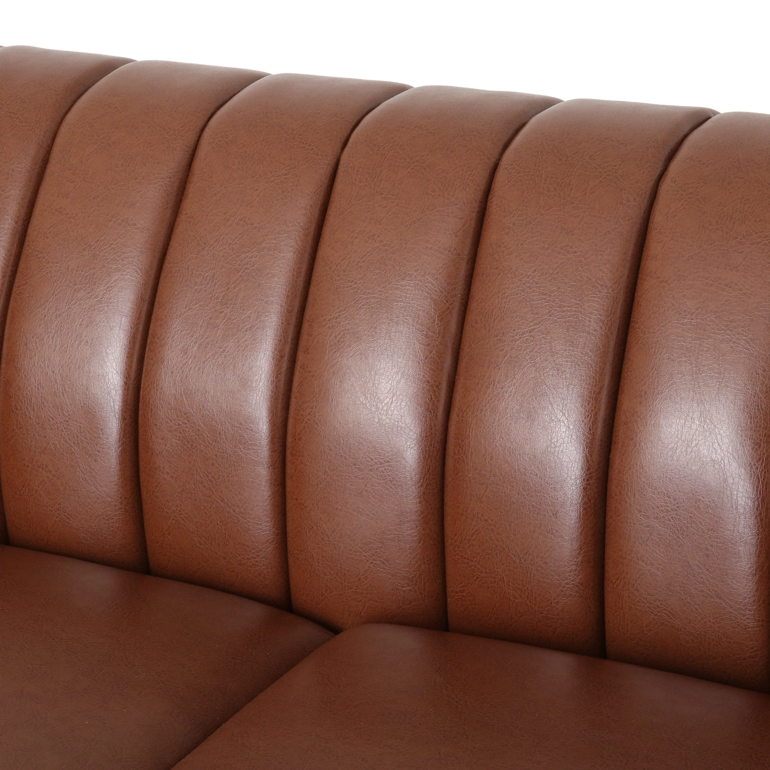 Modern Glam Channel Stitch Loveseat with Nailhead Trim - NH575413