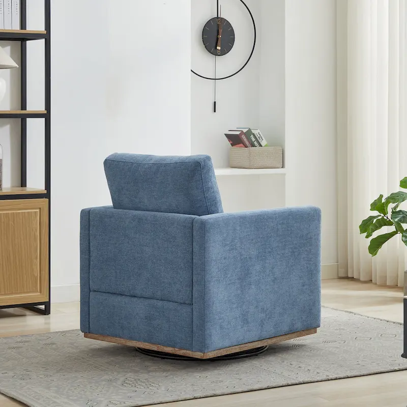 Square Upholstered Swivel Accent Chair