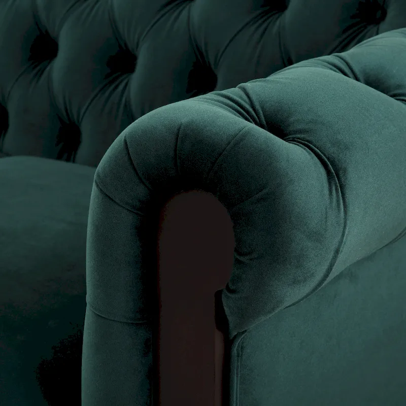 Eviva Chesterfield Velvet Loveseat Sofa by Christopher Knight Home