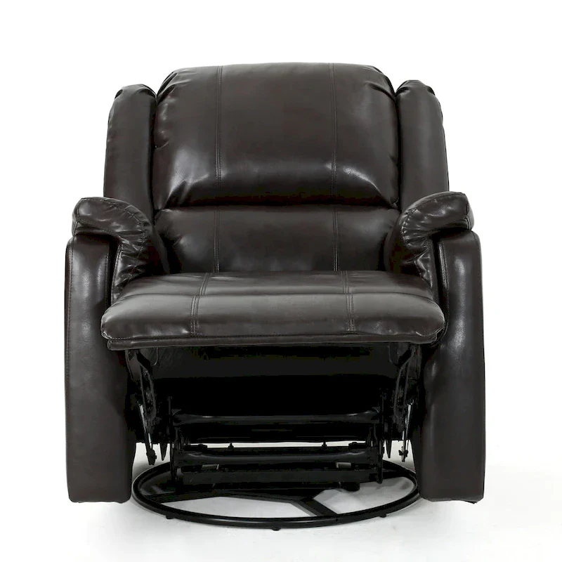 Roomfitters Fabric Glider Recliner with Swivel, Manual Reclining Chair