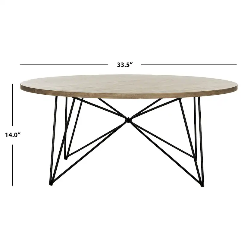 SAFAVIEH Mid-Century Modern Maris Light Grey/Black Coffee Table - 34W x 34D x 14H
