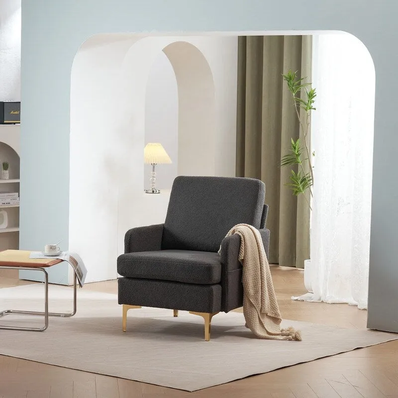 Upholstered Linen Accent Armchair