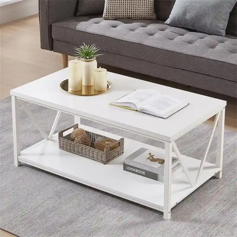 Coffee Table Rustic Wood - 21.6D x 39.3W x 17.7H