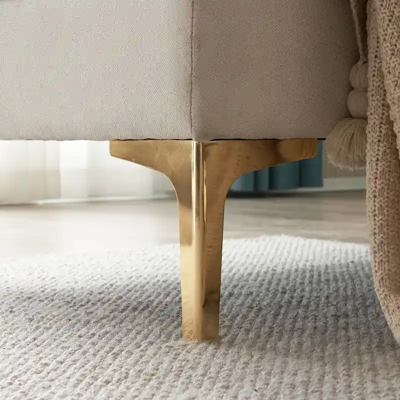 U-shaped Soft-Covered Armrest Backrest Seat Sectional Sofa Beige