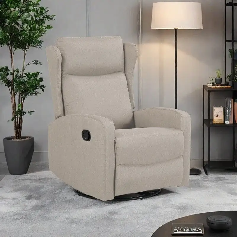 Rocking Swivel Recliner Chair for Living Room, 360 Degree Swivel, Adjustable Modern Reclining Chair with Lumbar Support