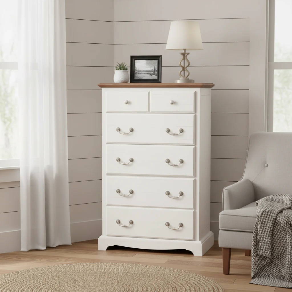 Vintage 6 Drawers Wood Dresser Chests, Rustic Dressers Chset Organizer