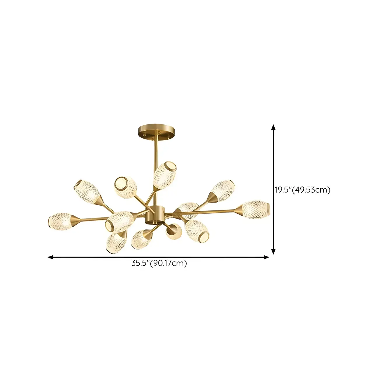 Mid-Century Modern Globe Brass Sputnik Chandelier