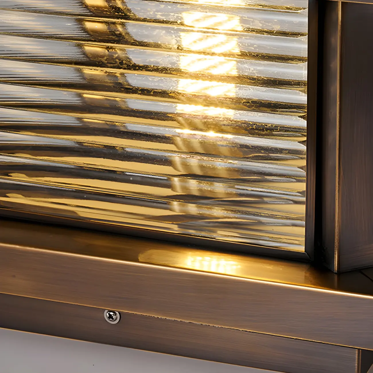 Modern Metal Glass Square Wired Post Cap Light