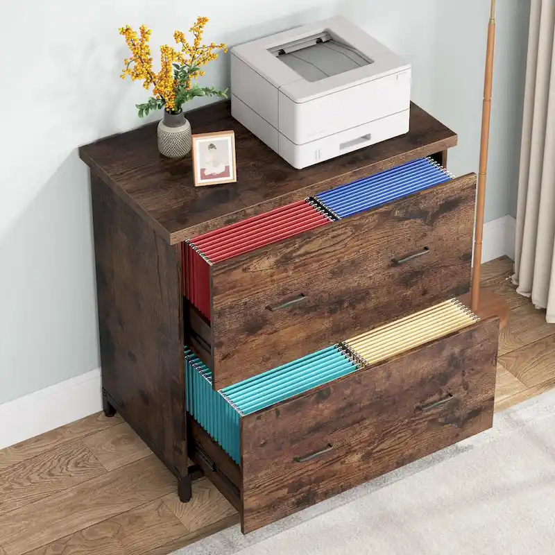 2 Drawer Lateral File Cabinet Printer Stand with Stroage