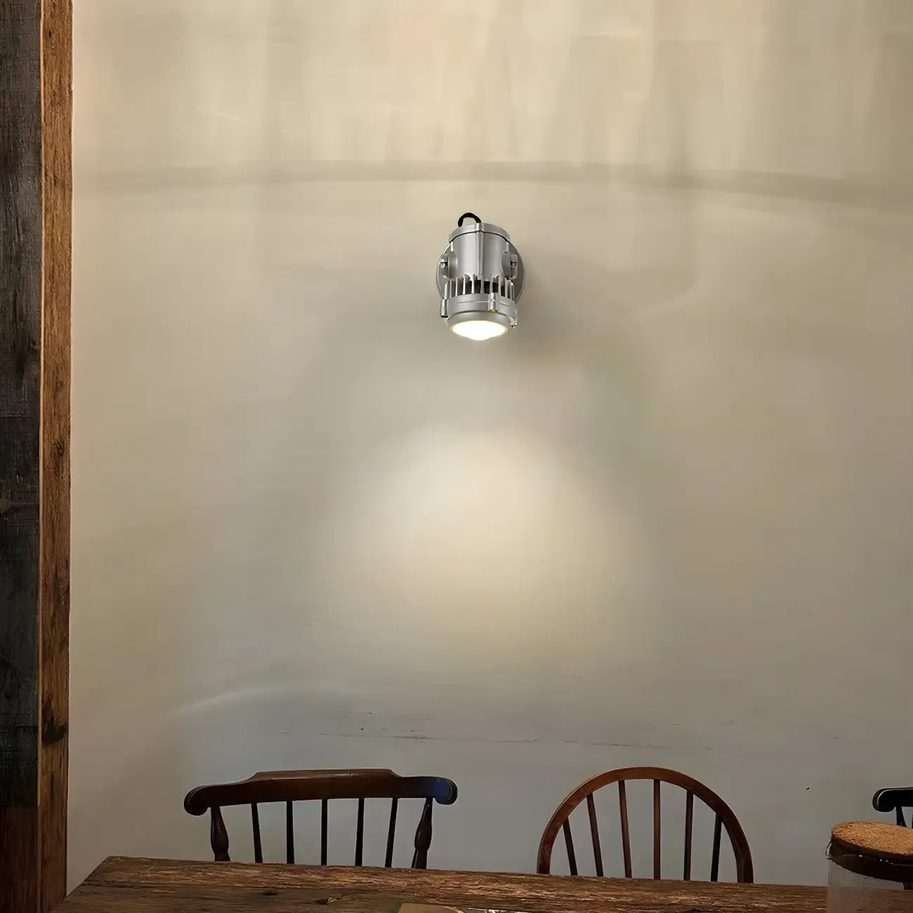 Industrial Metal Silver Prismatic Glass Swing Arm Wall Light