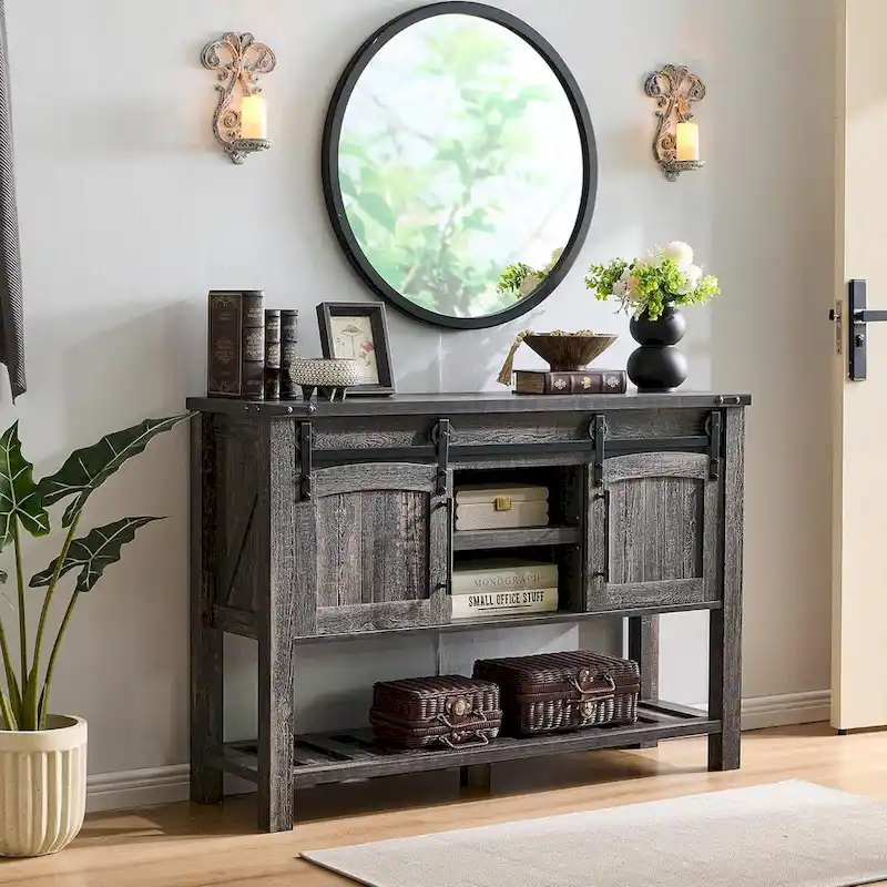Farmhouse Entryway Table, Rustic Console Table, Wood Sofa Table