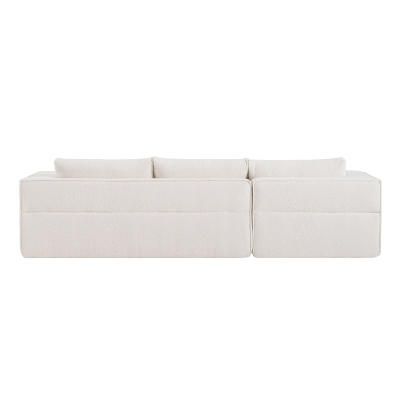 112 Boucle Modular Sectional Sofa with Free Side Table, Wide Seat Design and No Assembly Required