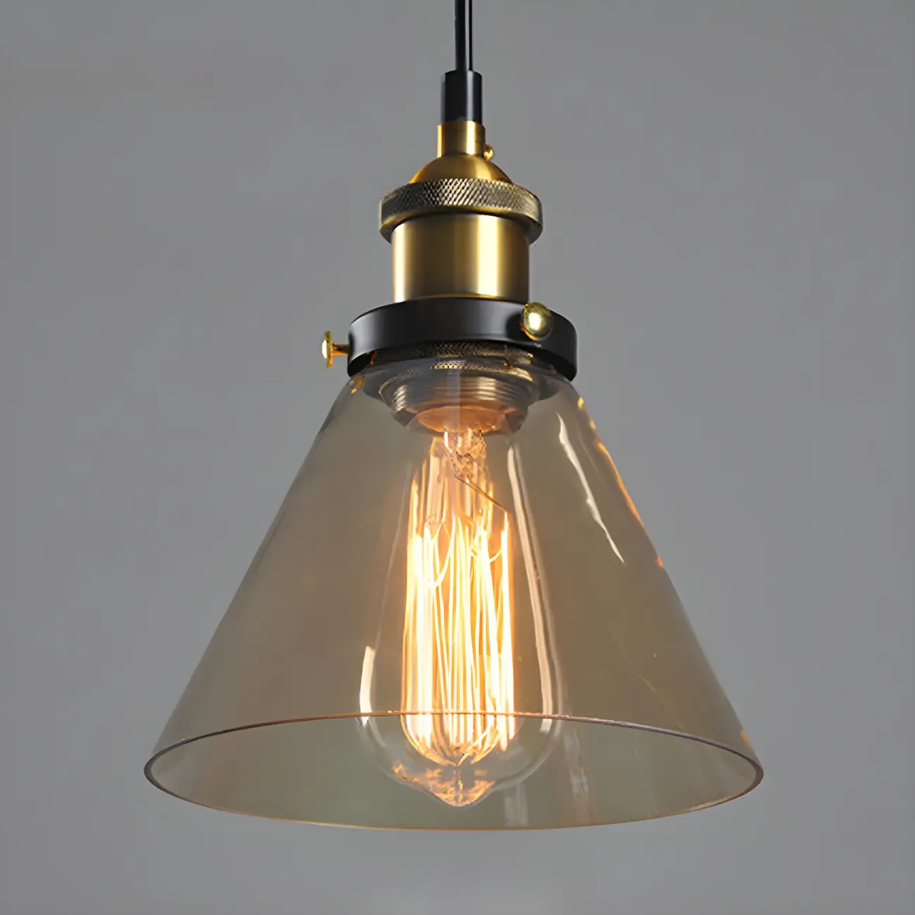 Industrial Geometric Clear Glass Lampshade Kitchen 1-light Pendant Light