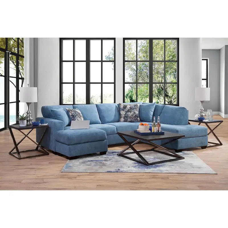 American Furniture Classics Bluebell Model A414V5-K2 U Shaped Sectional with 4 Throw Pillows